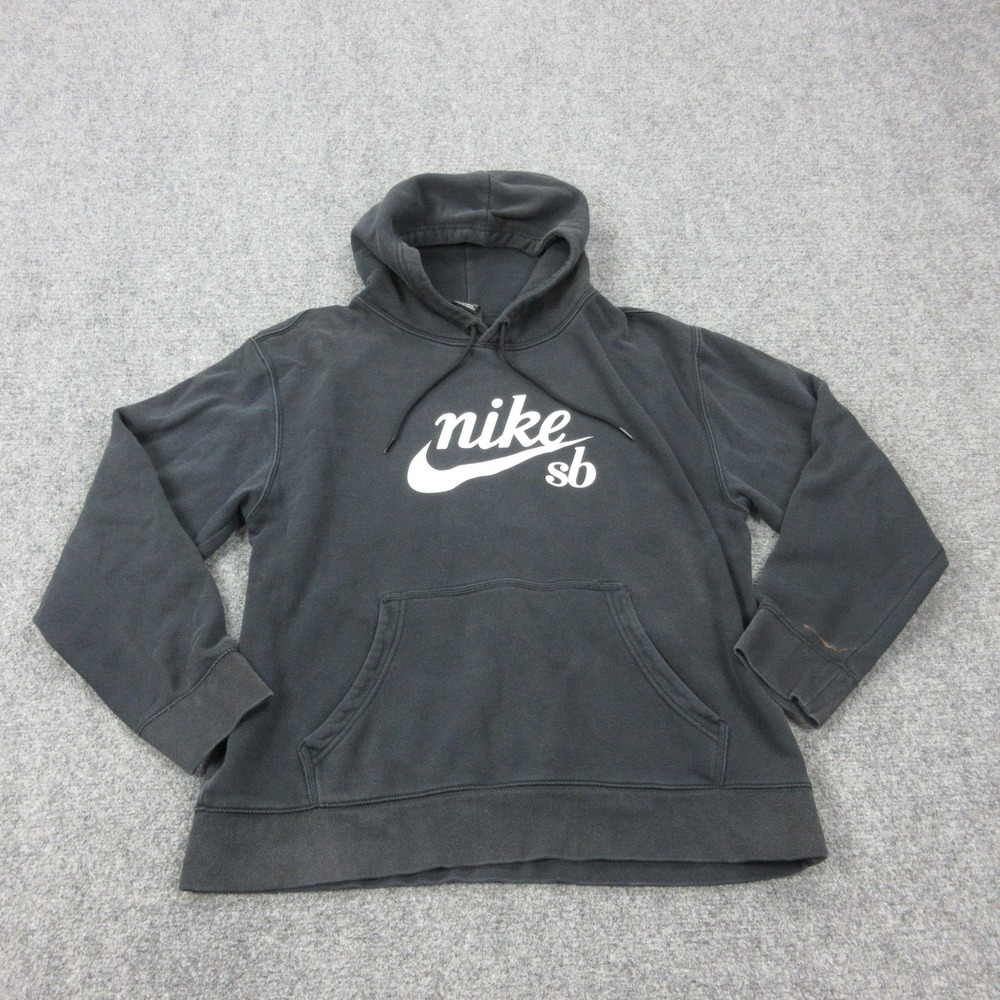 Nike SB Hoodie Mens Large Black Fleece Pullover Sweatshirt Skate Logo CW5615-010